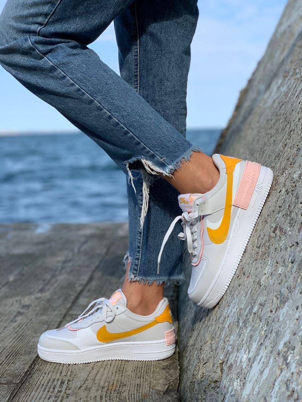 Nike Air Force 1 SHADOW White Grey Orange