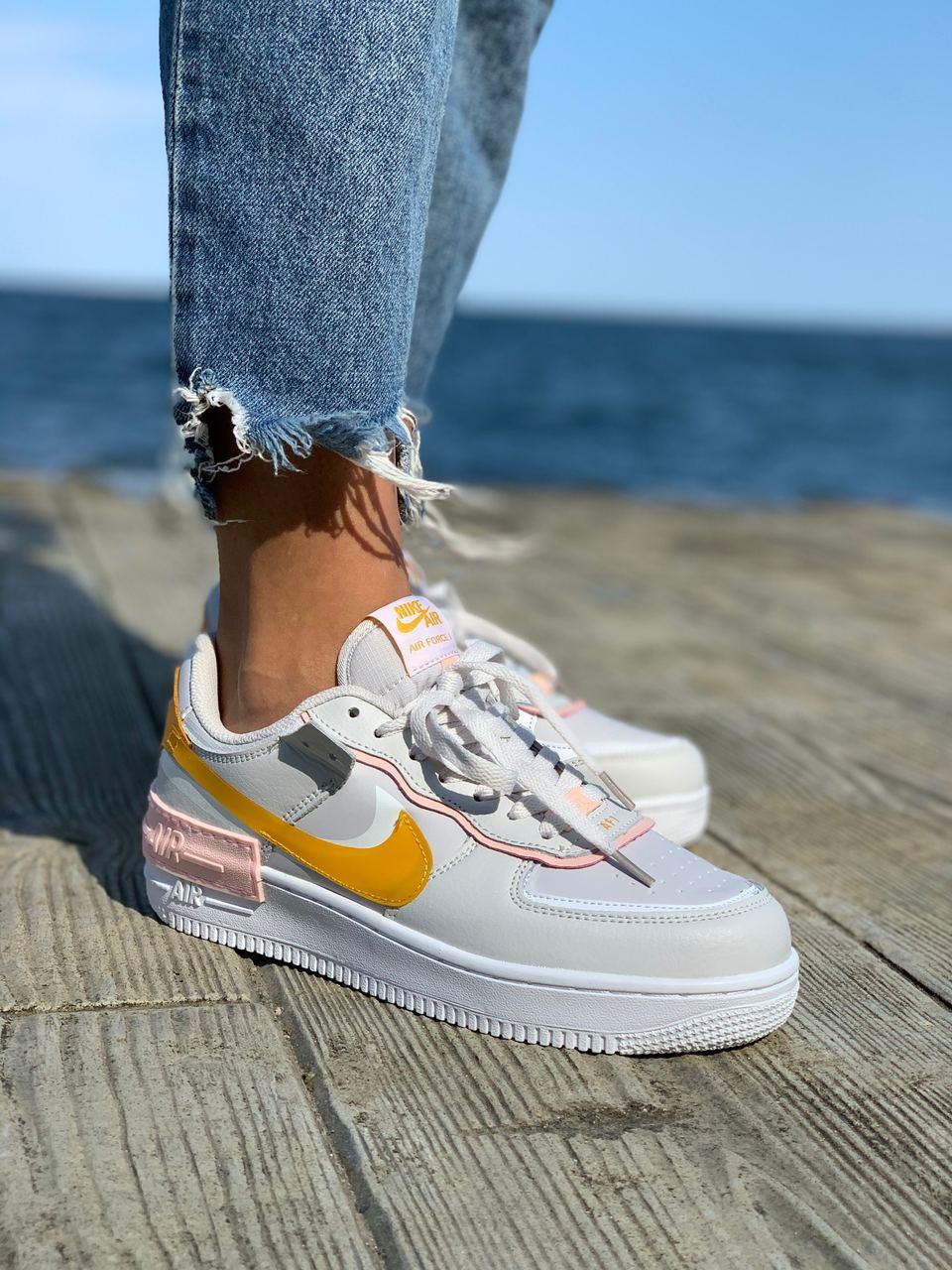 Nike Air Force 1 SHADOW White Grey Orange