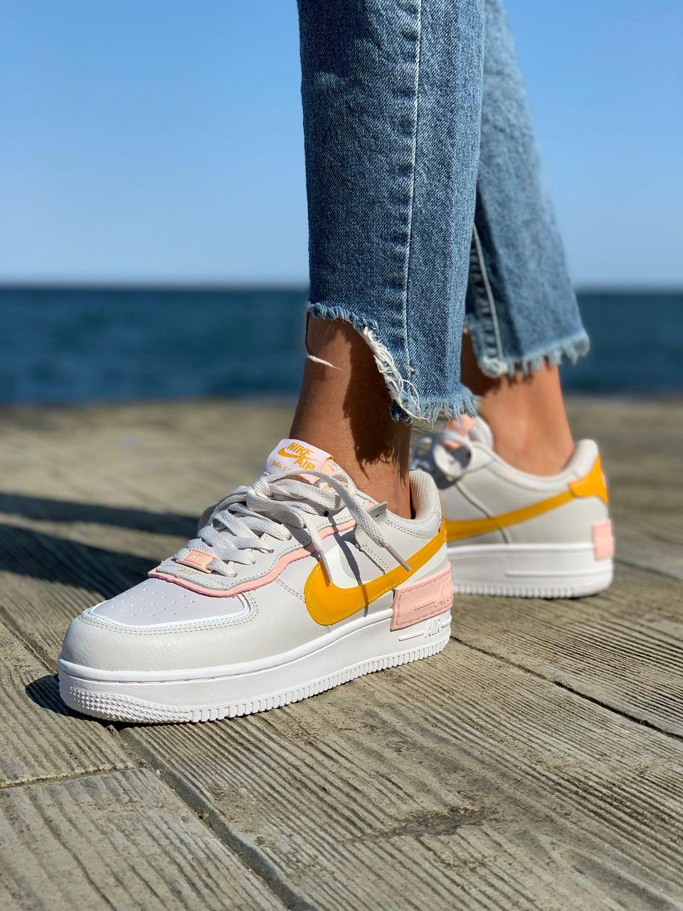 Nike Air Force 1 SHADOW White Grey Orange
