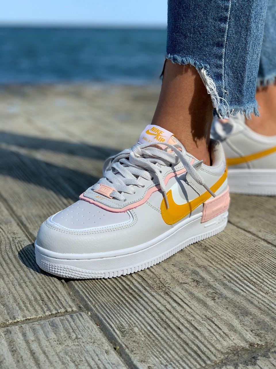 Nike Air Force 1 SHADOW White Grey Orange