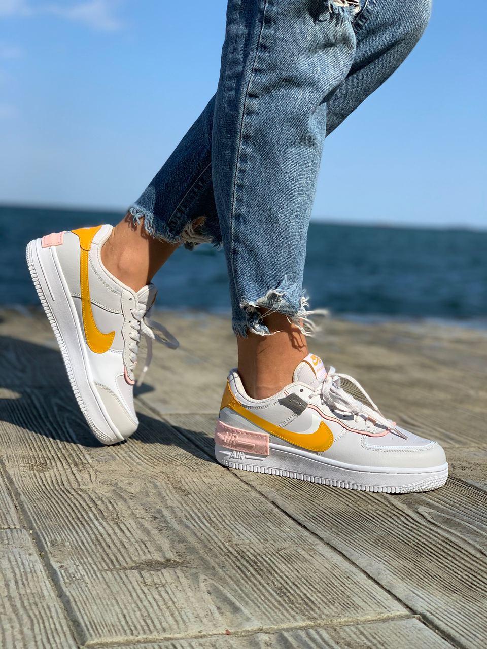 Nike Air Force 1 SHADOW White Grey Orange