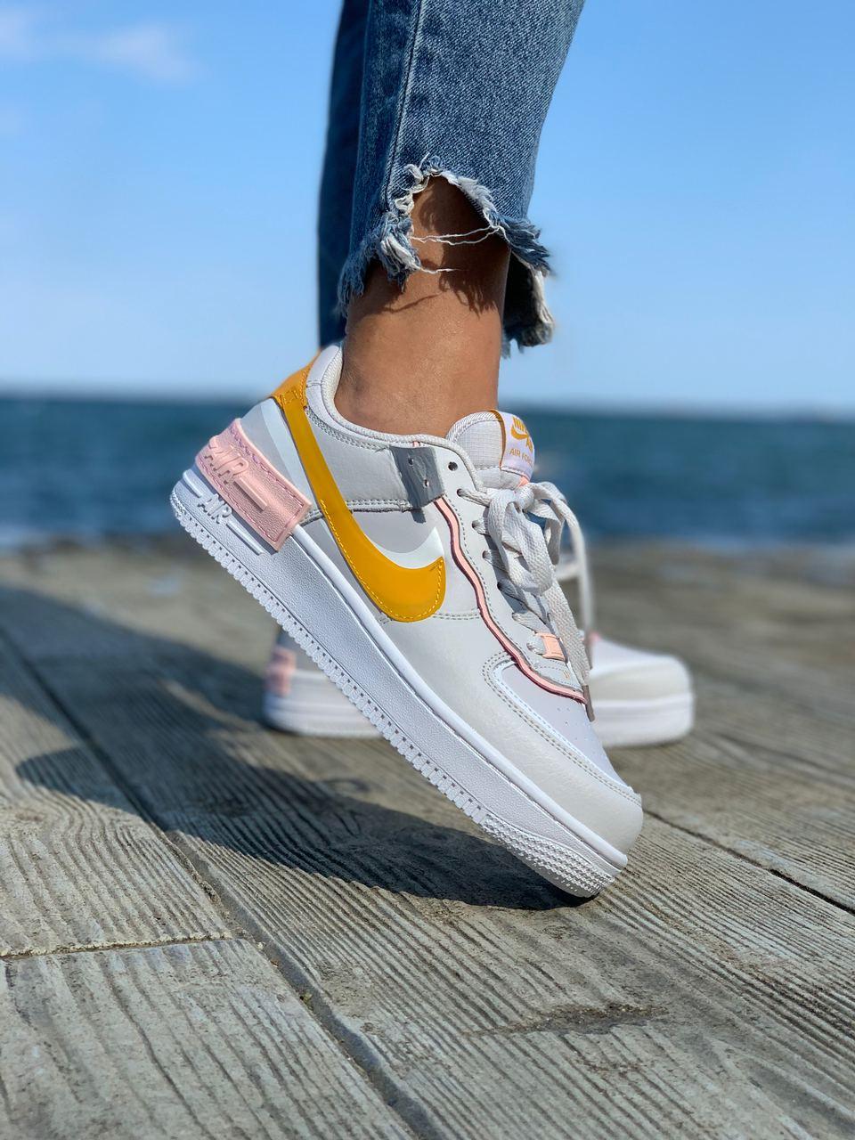 Nike Air Force 1 SHADOW White Grey Orange