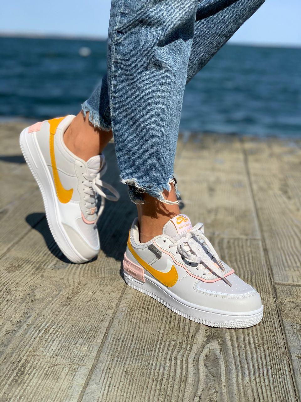 Nike Air Force 1 SHADOW White Grey Orange