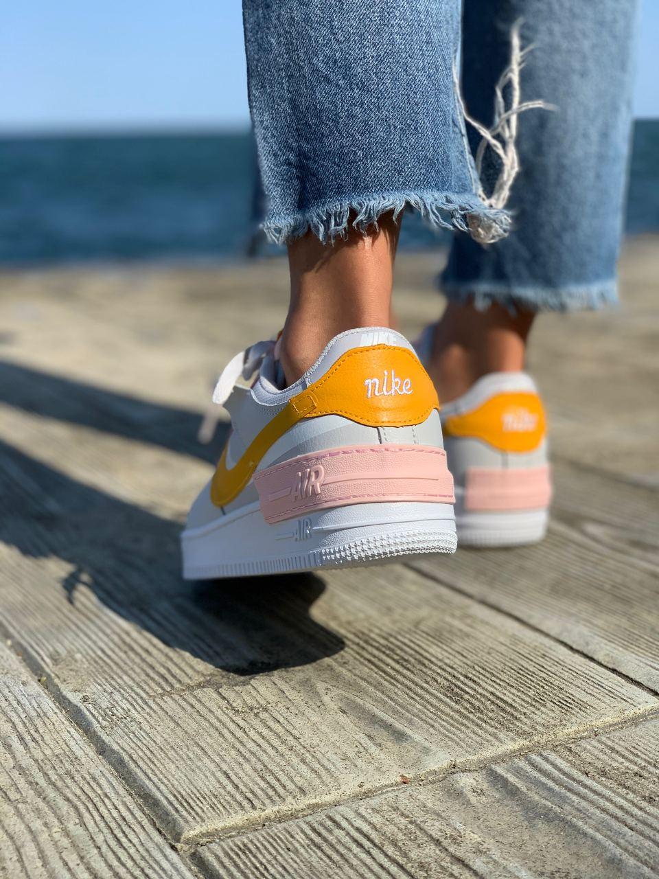 Nike Air Force 1 SHADOW White Grey Orange