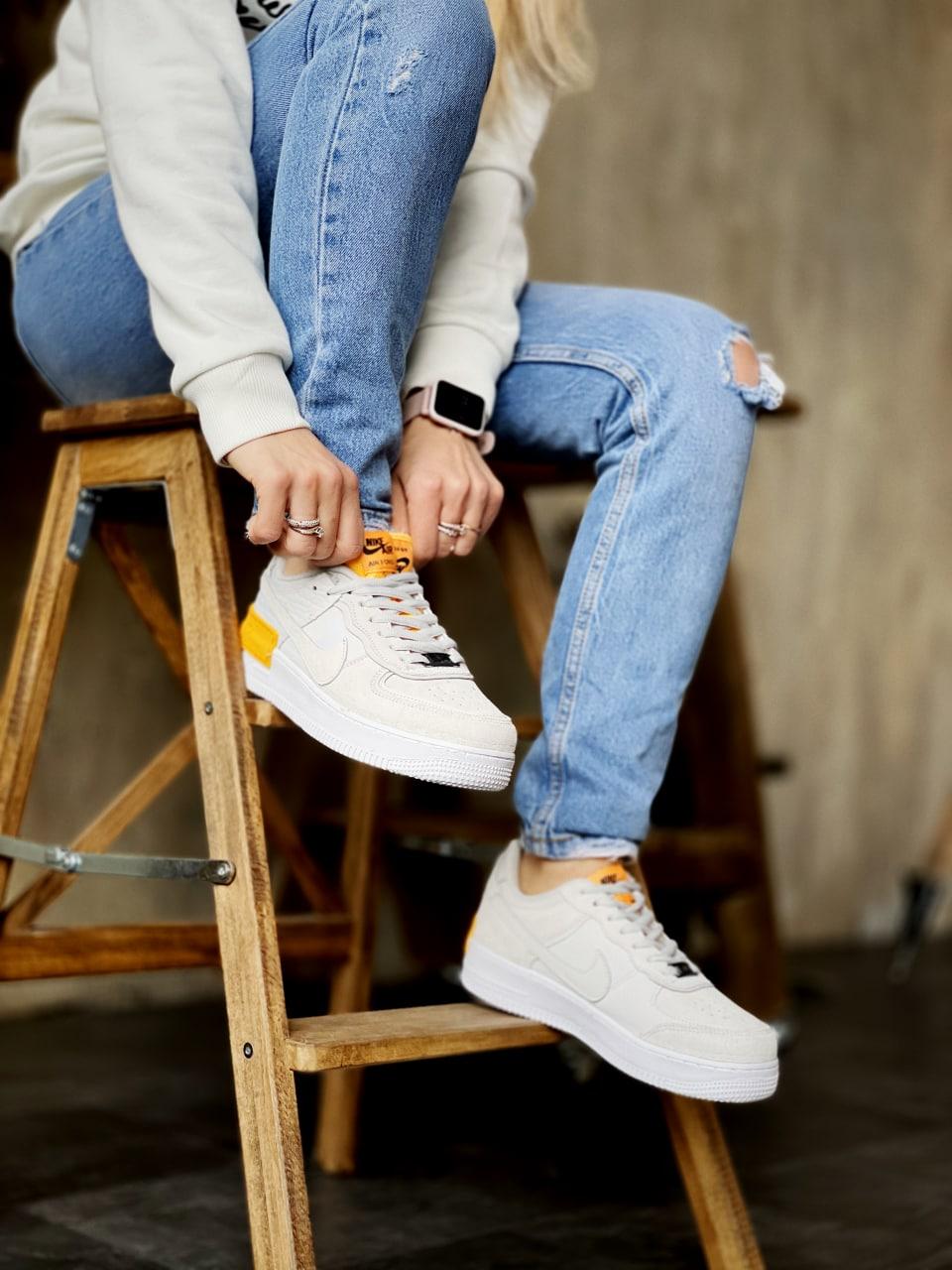 Nike Air Force 1 SHADOW Grey Orange