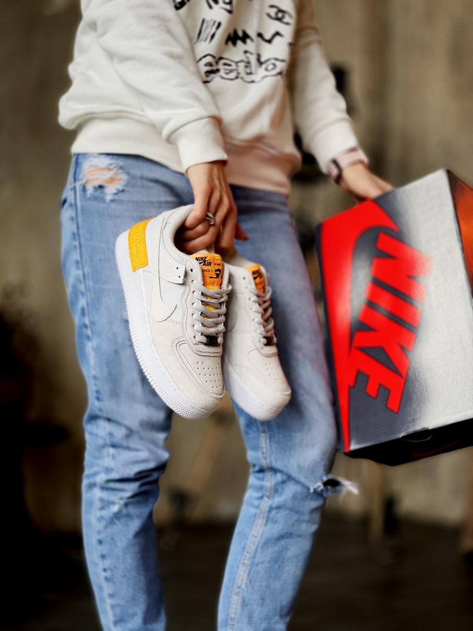 Nike Air Force 1 SHADOW Grey Orange