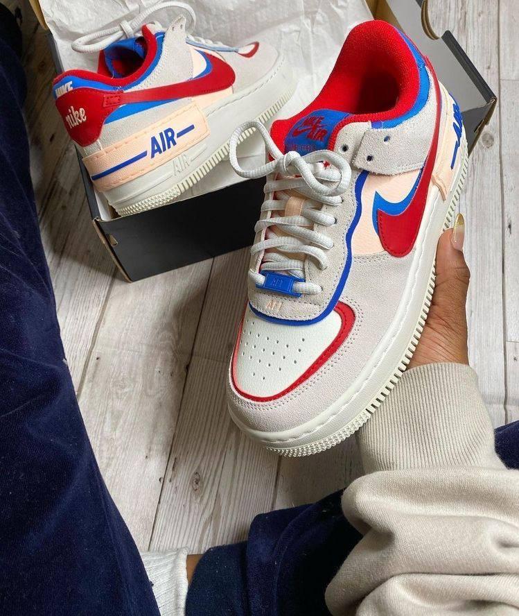 Nike Air Force 1 SHADOW White Red Blue Pink