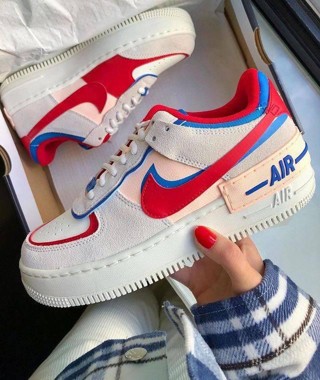 Nike Air Force 1 SHADOW White Red Blue Pink