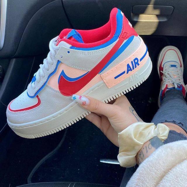 Nike Air Force 1 SHADOW White Red Blue Pink