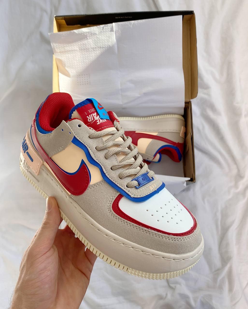 Nike Air Force 1 SHADOW White Red Blue Pink