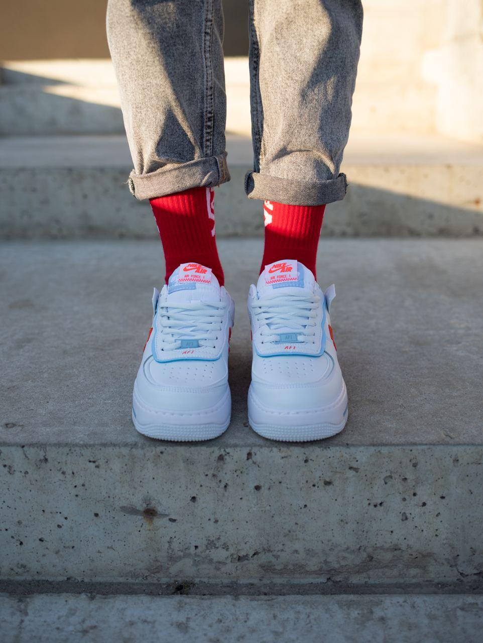 Nike Air Force 1 SHADOW White Red Blue