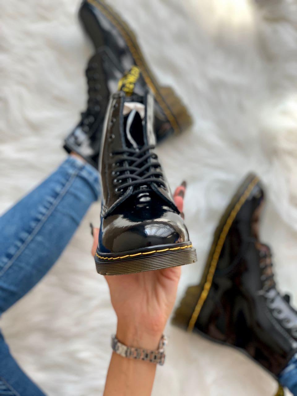 Dr. Martens Patent Black No Logo 2