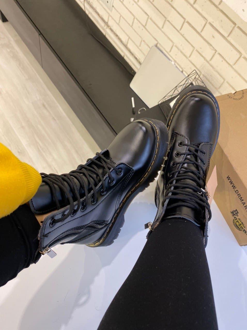 Dr. Martens 1460 JADON High Fur Black No Logo 2 (Змейка)