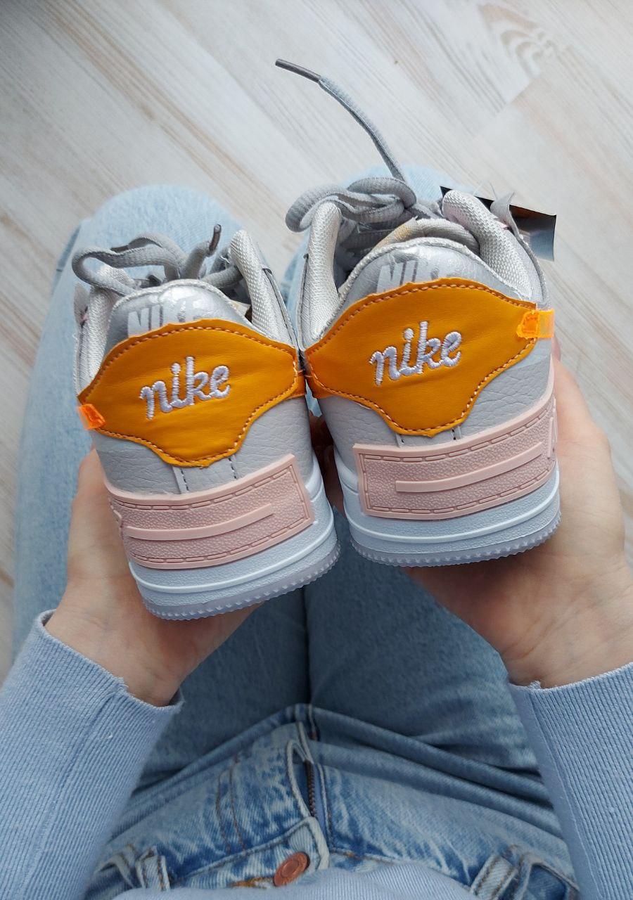 Nike Air Force 1 SHADOW Grey Orange v2