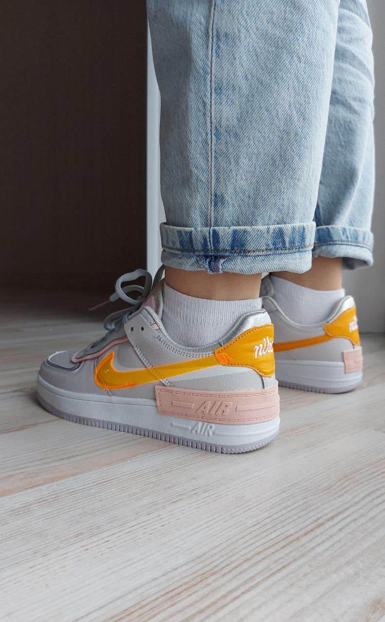 Nike Air Force 1 SHADOW Grey Orange v2