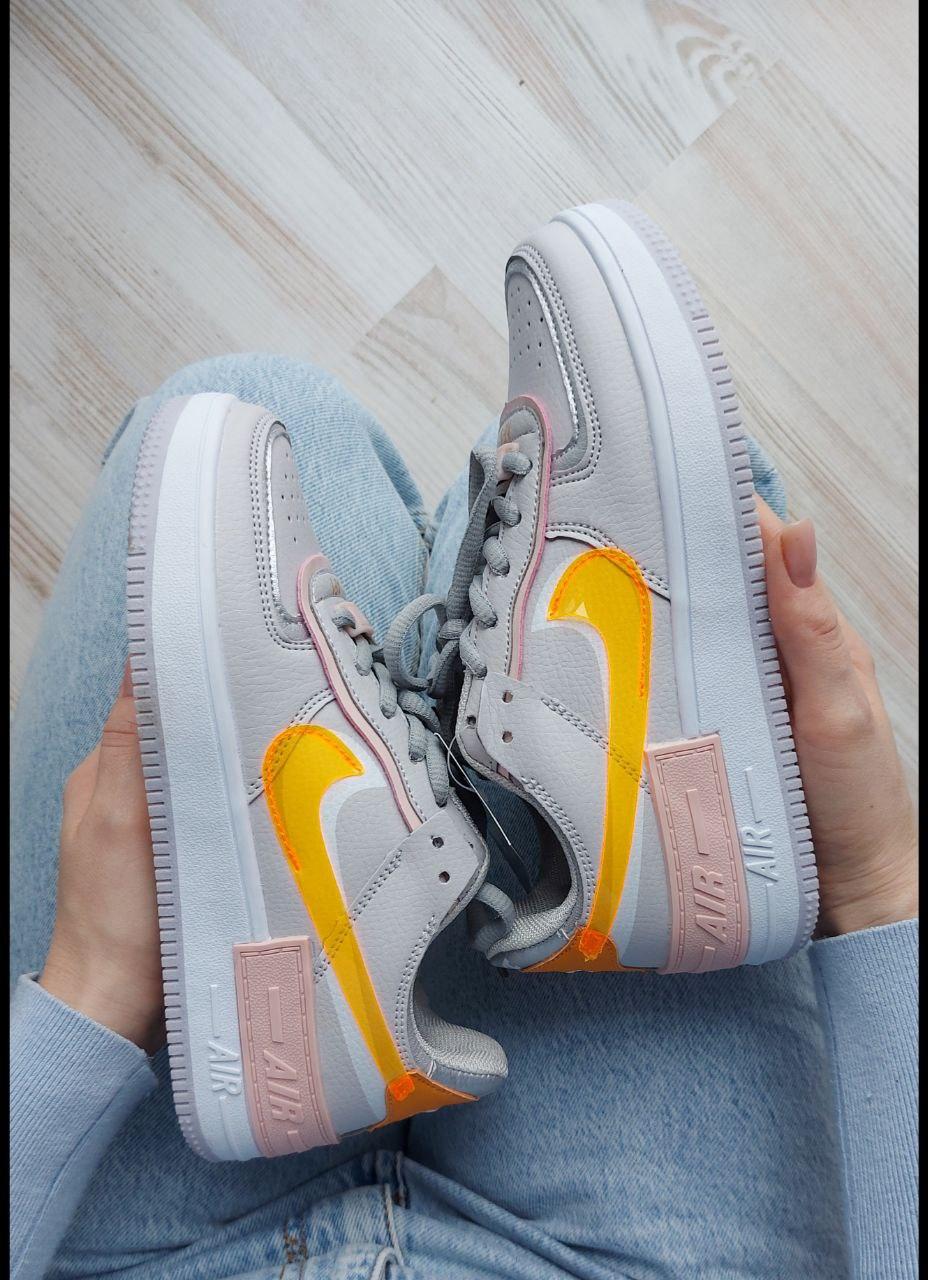 Nike Air Force 1 SHADOW Grey Orange v2