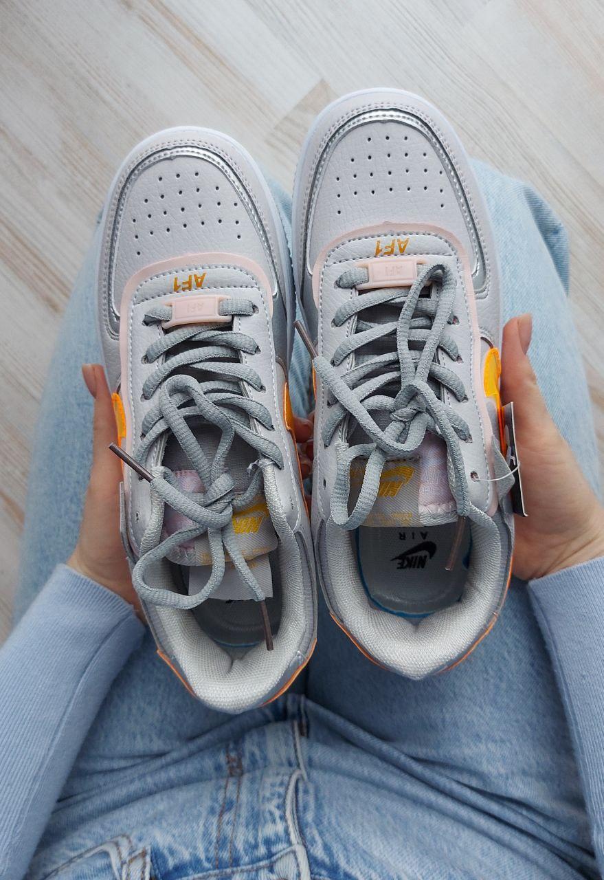 Nike Air Force 1 SHADOW Grey Orange v2