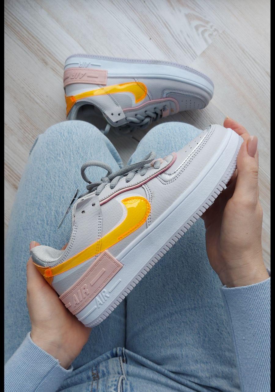 Nike Air Force 1 SHADOW Grey Orange v2