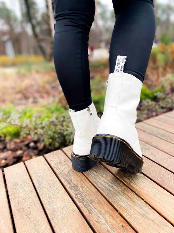 Dr. Martens JADON White Black No Logo (Молнія) 1