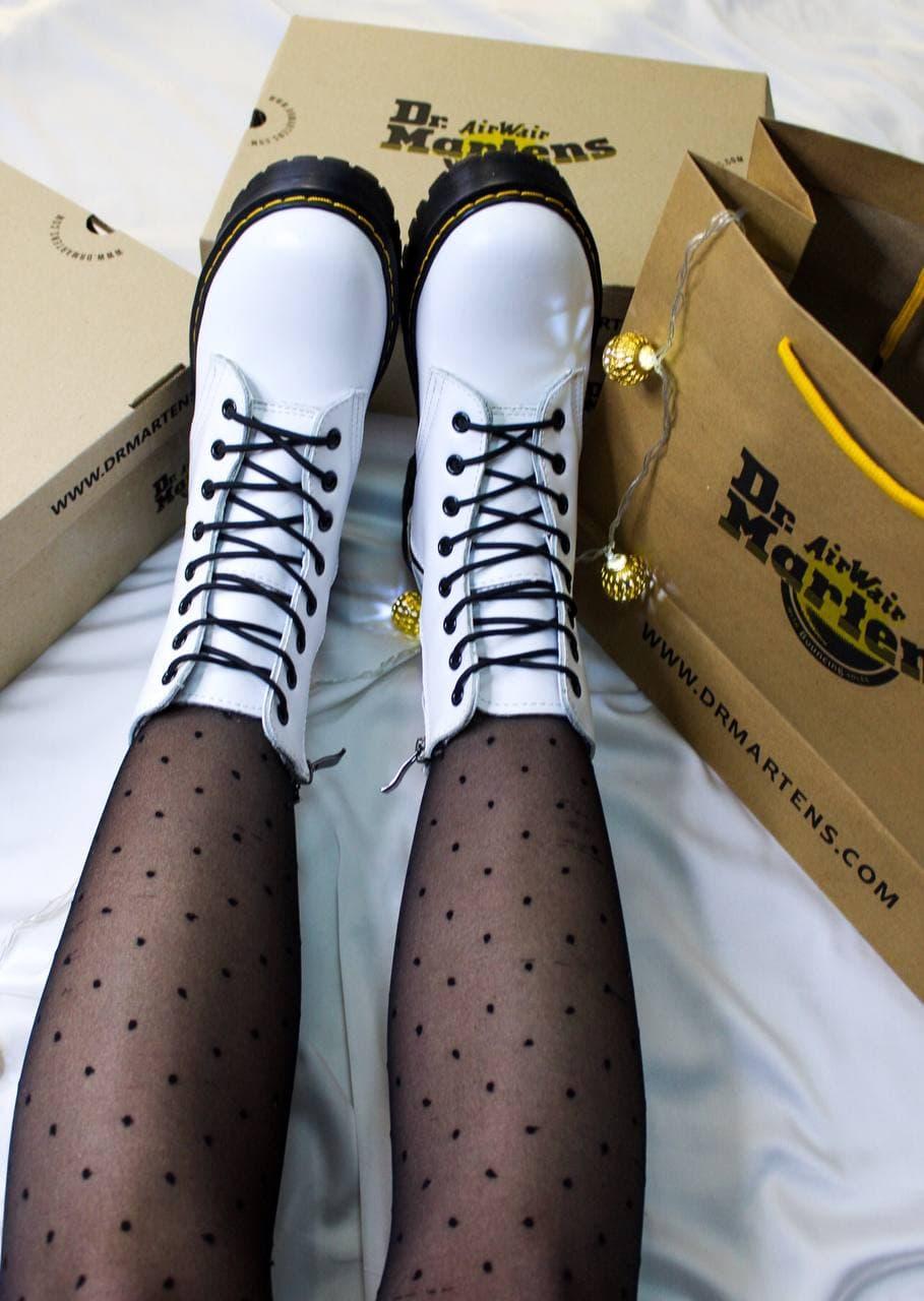 Dr. Martens JADON White Black Logo (Молнія)