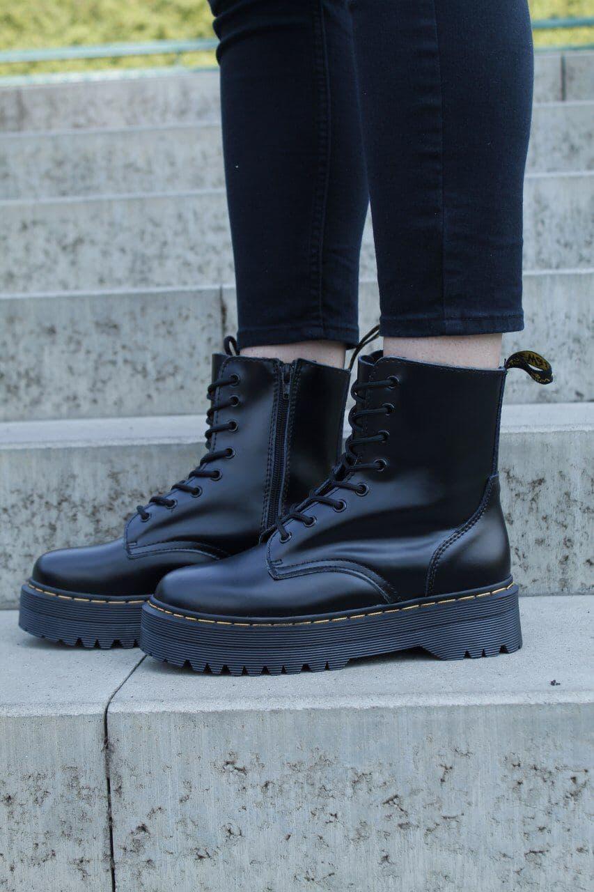 Dr. Martens JADON Black No Logo (Термо Змійка) 1