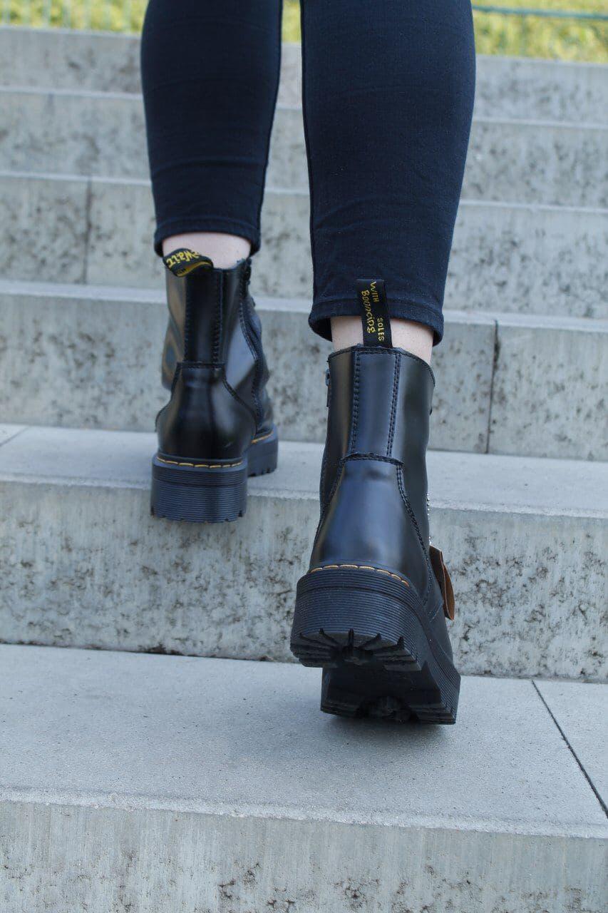 Dr. Martens JADON Black No Logo (Термо Змійка) 1