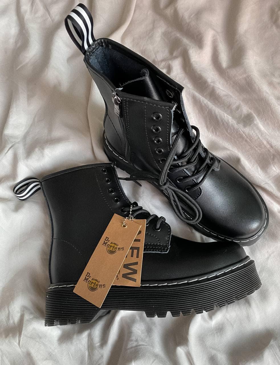 Dr. Martens JADON Black White Thread No Logo (Молнія)