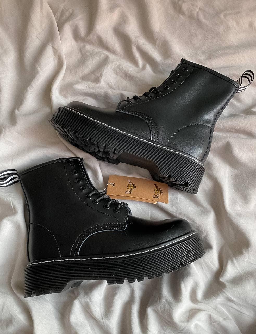 Dr. Martens JADON Black White Thread No Logo (Молнія)