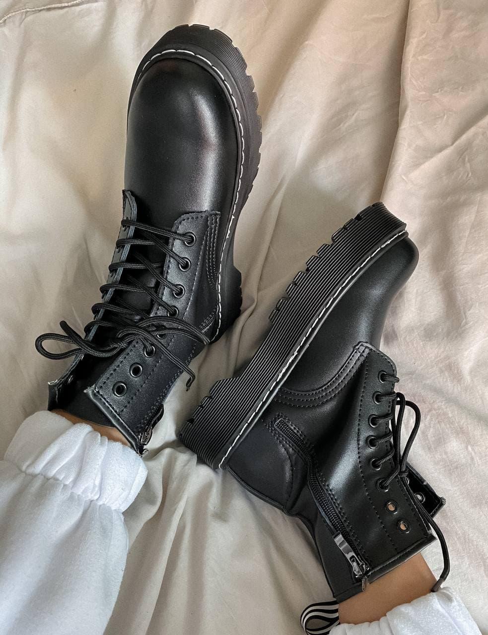 Dr. Martens JADON Black White Thread No Logo (Молнія)