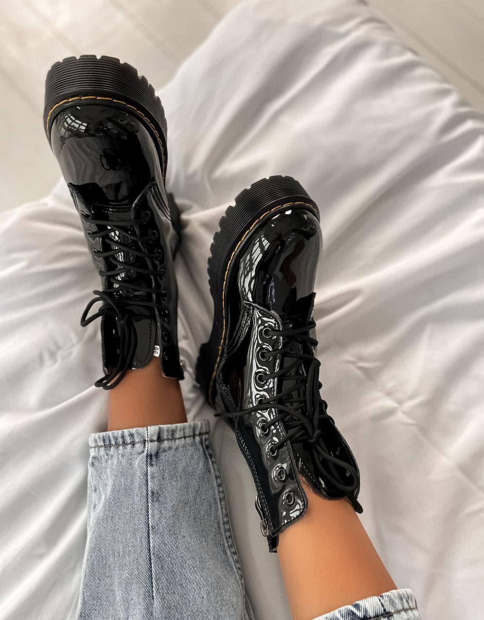 Dr. Martens JADON Patent Black No Logo (Молнія)