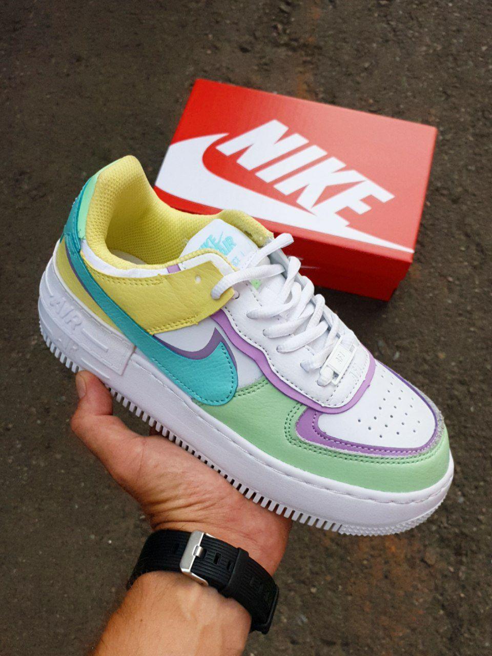 Nike Air Force 1 SHADOW Yellow Light Green Mint