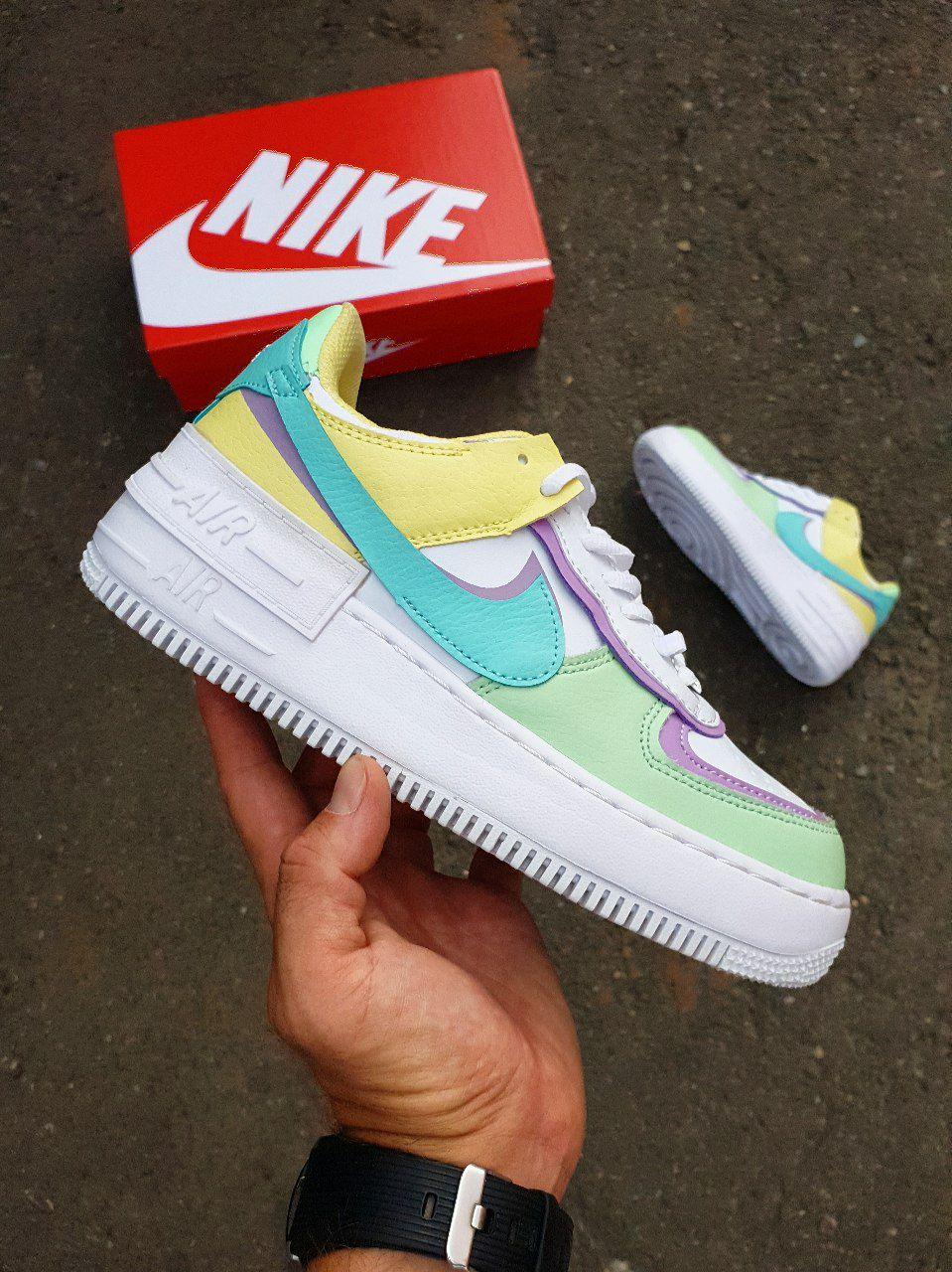 Nike Air Force 1 SHADOW Yellow Light Green Mint