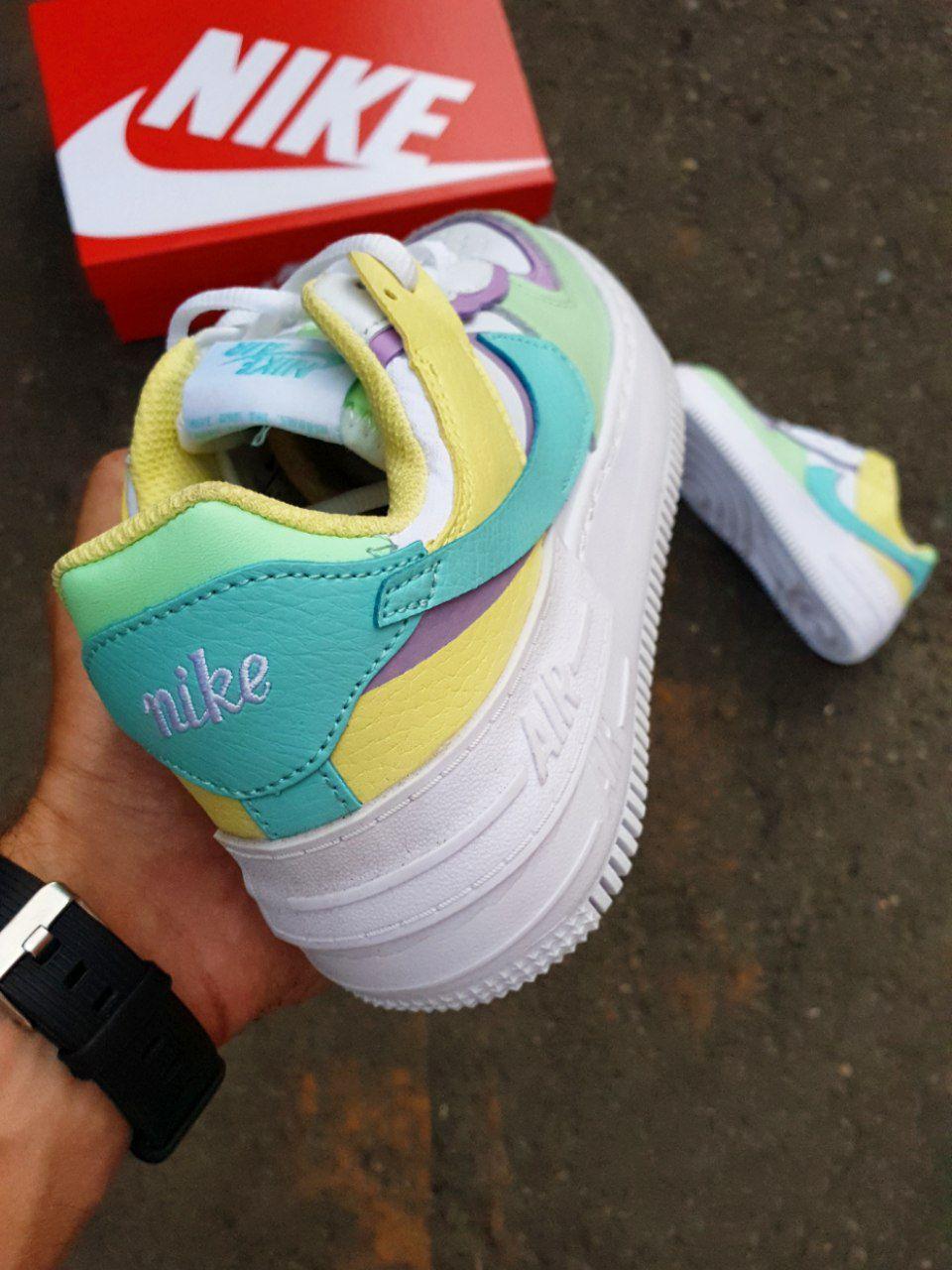 Nike Air Force 1 SHADOW Yellow Light Green Mint