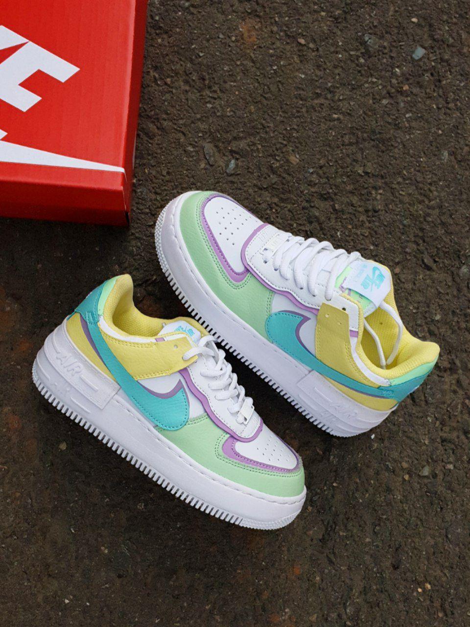 Nike Air Force 1 SHADOW Yellow Light Green Mint