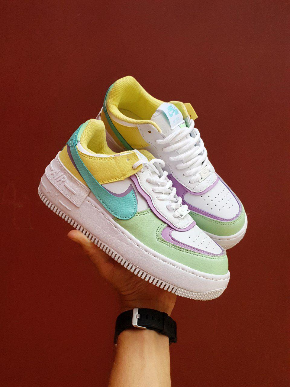 Nike Air Force 1 SHADOW Yellow Light Green Mint
