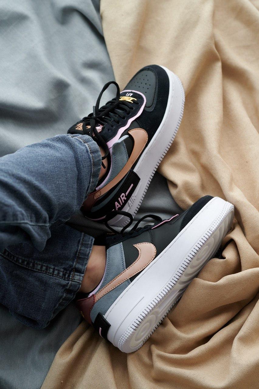 Nike Air Force 1 SHADOW Black Metalic Red