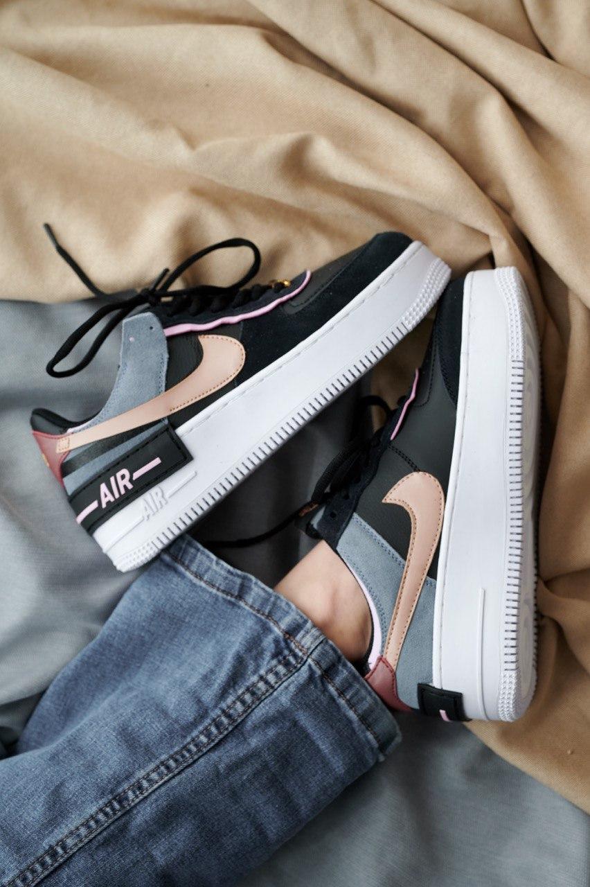 Nike Air Force 1 SHADOW Black Metalic Red