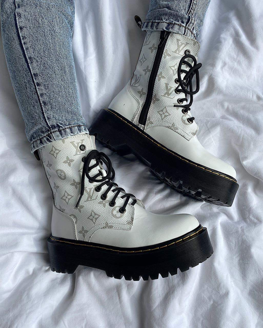 Dr. Martens JADON x Louis Vuitton Premium White No Logo (Молнія)