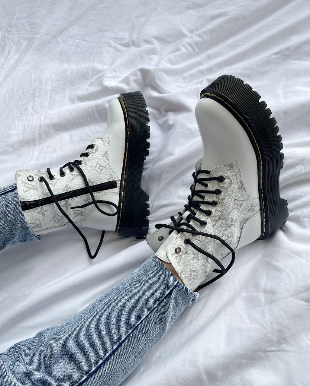 Dr. Martens JADON x Louis Vuitton Premium White No Logo (Молнія)