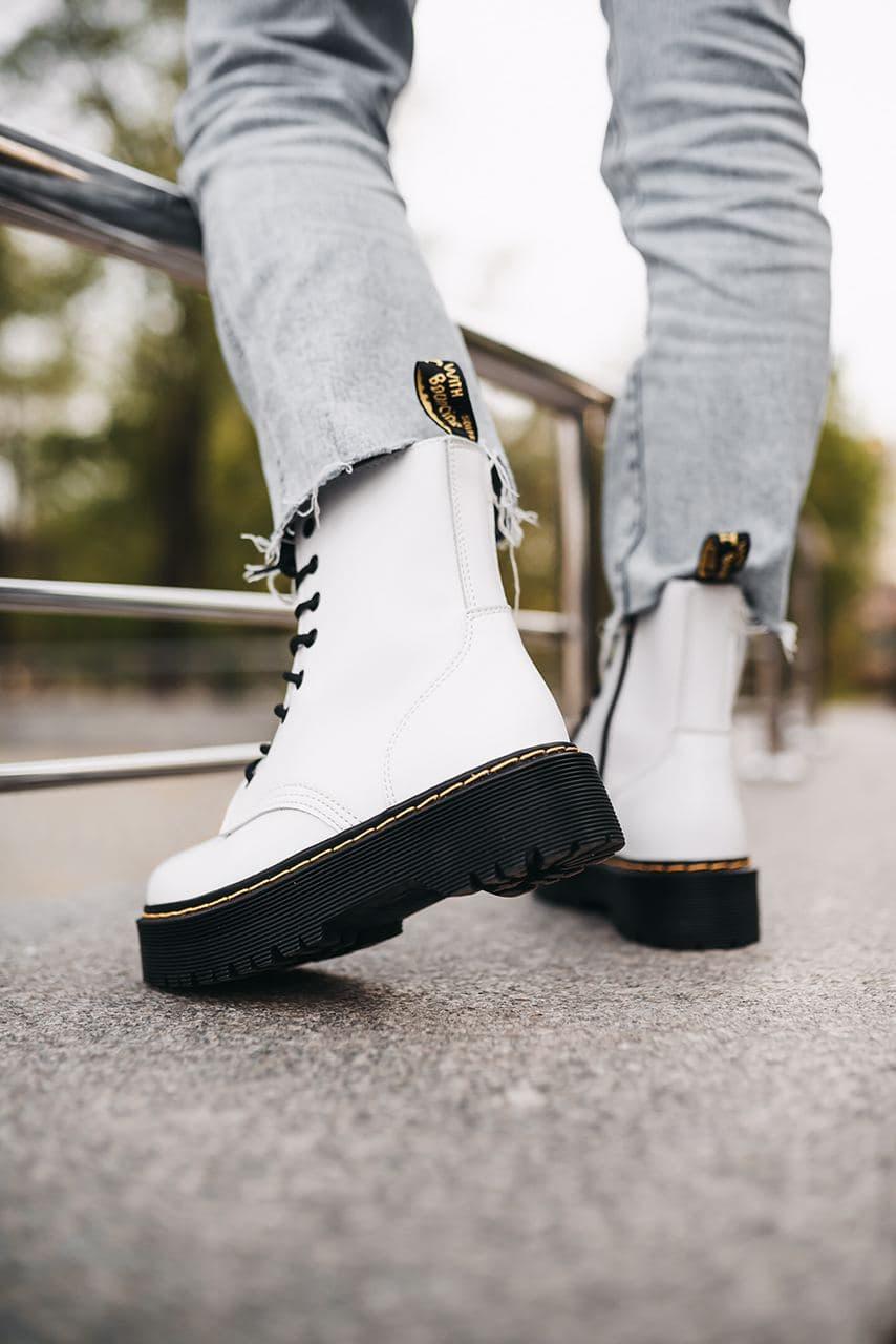Dr. Martens JADON White Black No Logo (Молнія)