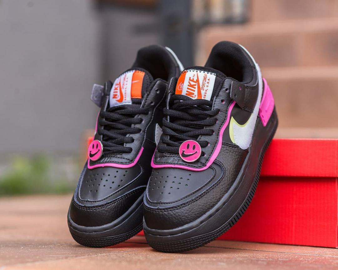 Nike Air Force 1 SHADOW Removable Patches Black Pink