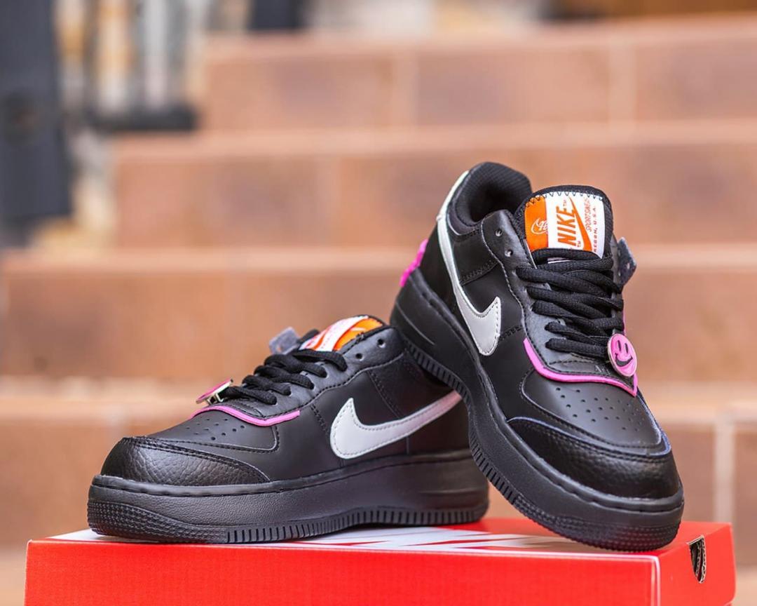 Nike Air Force 1 SHADOW Removable Patches Black Pink