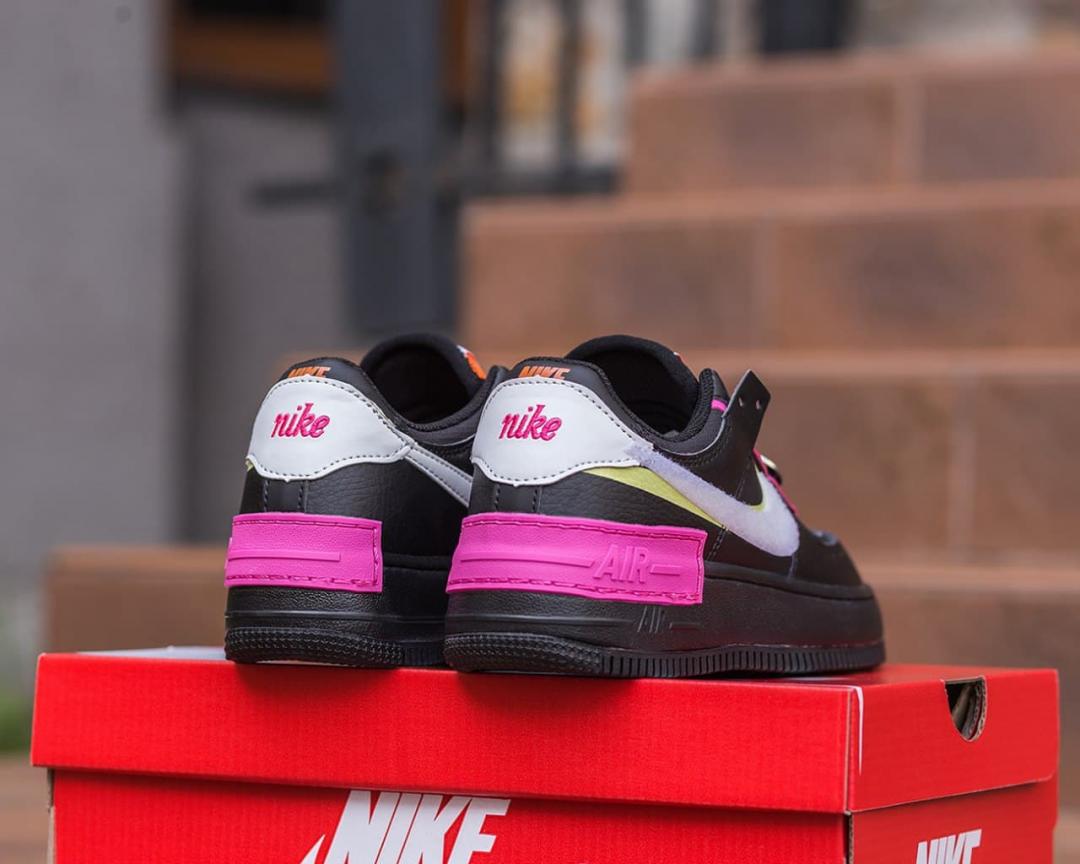 Nike Air Force 1 SHADOW Removable Patches Black Pink