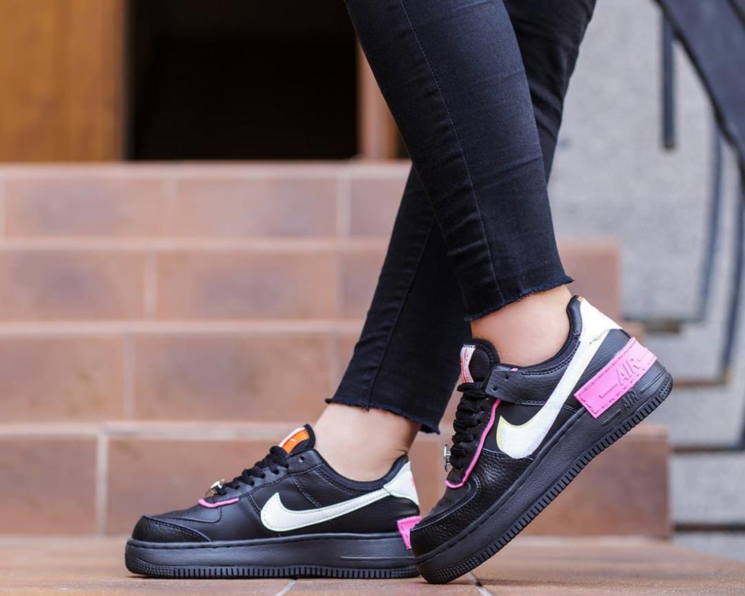 Nike Air Force 1 SHADOW Removable Patches Black Pink