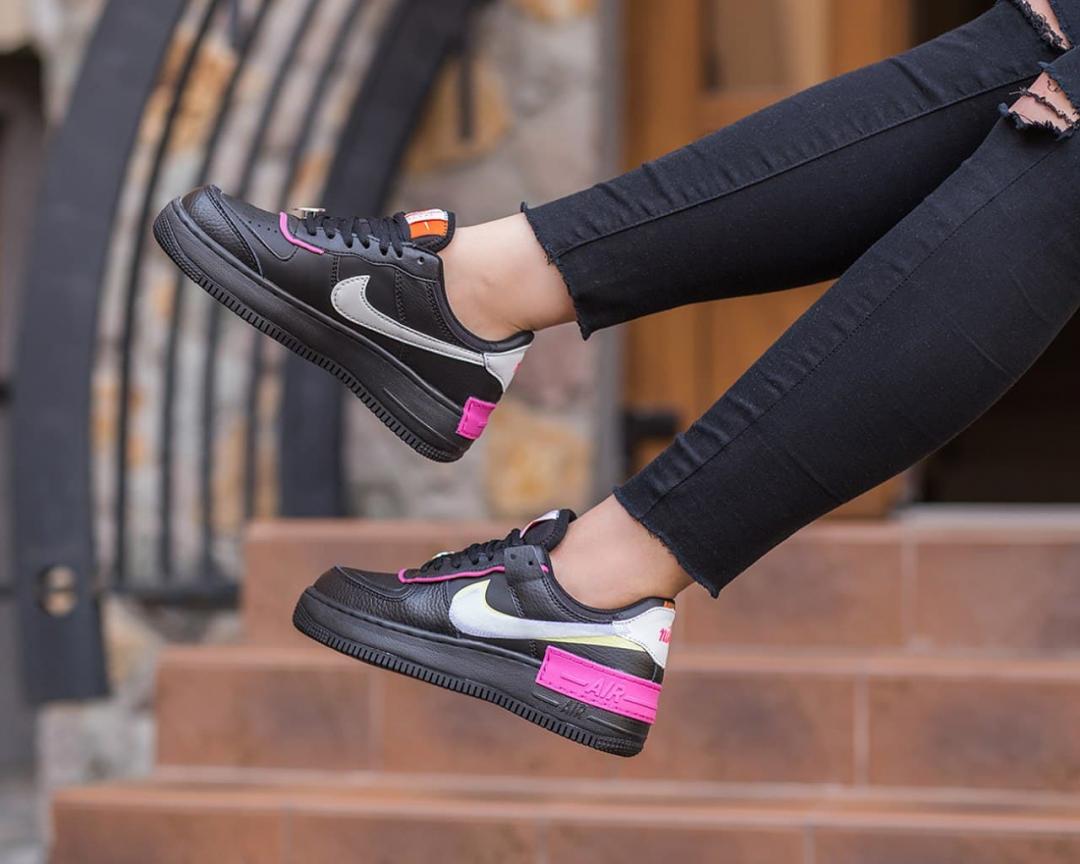 Nike Air Force 1 SHADOW Removable Patches Black Pink