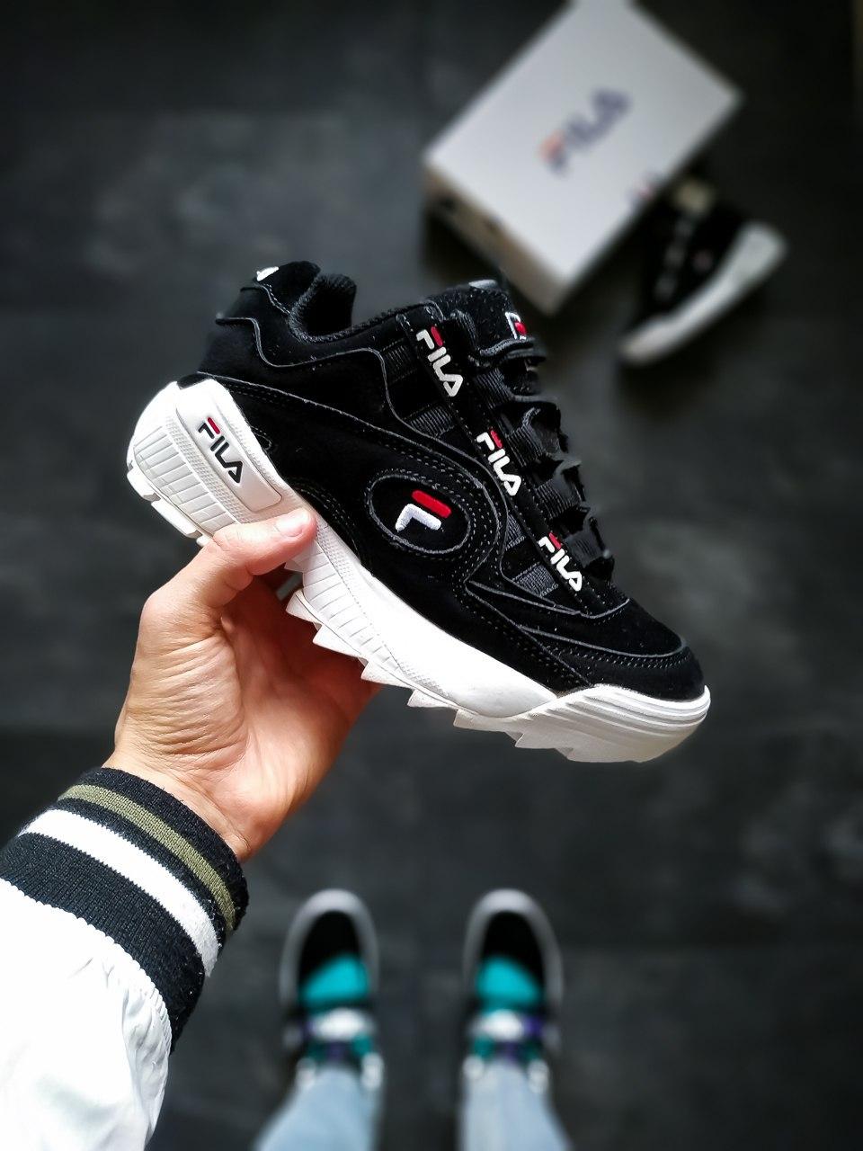 Fila Disruptor Black White Logo