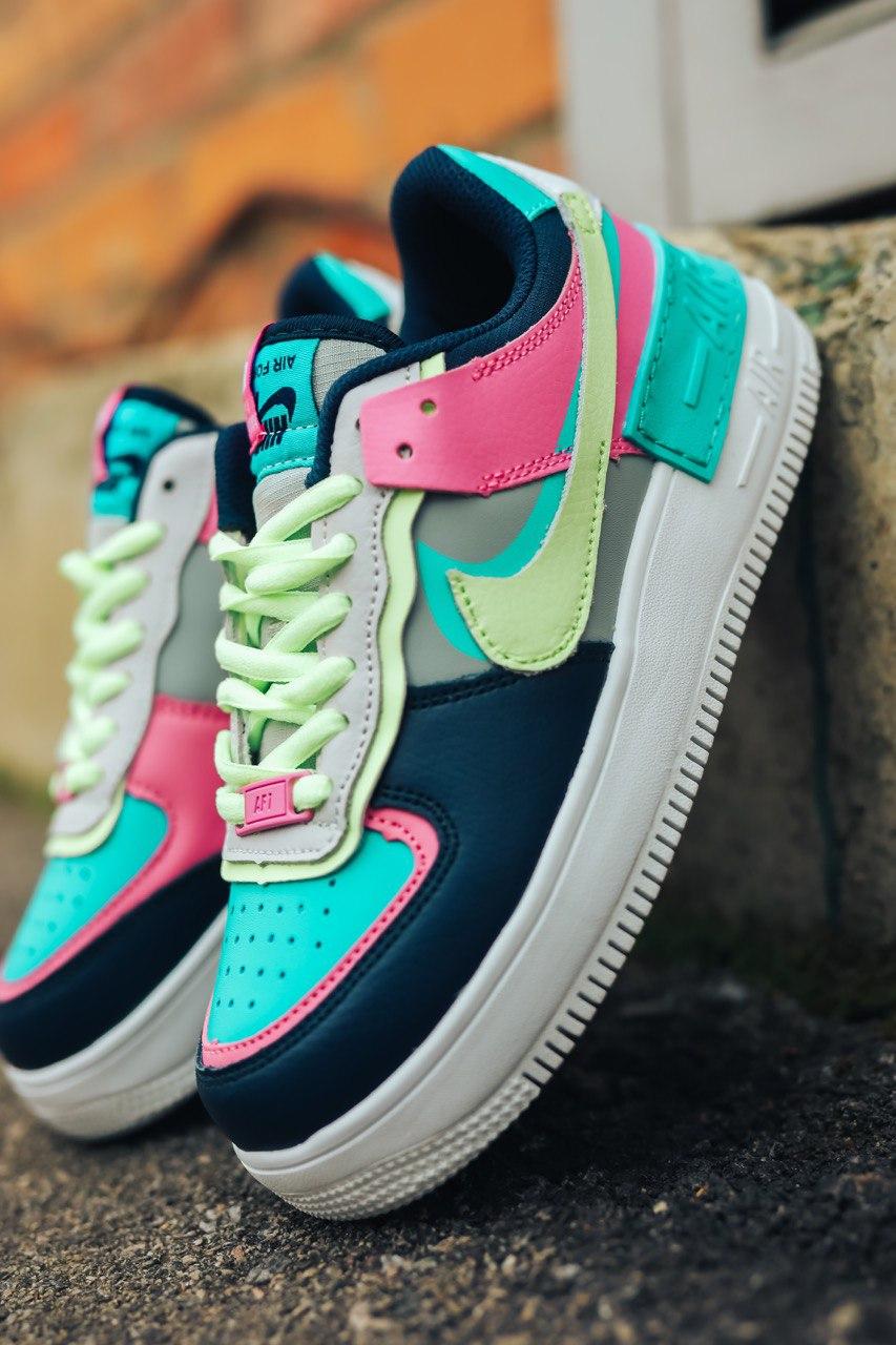 Nike Air Force 1 SHADOW Black Blue Pink Yellow
