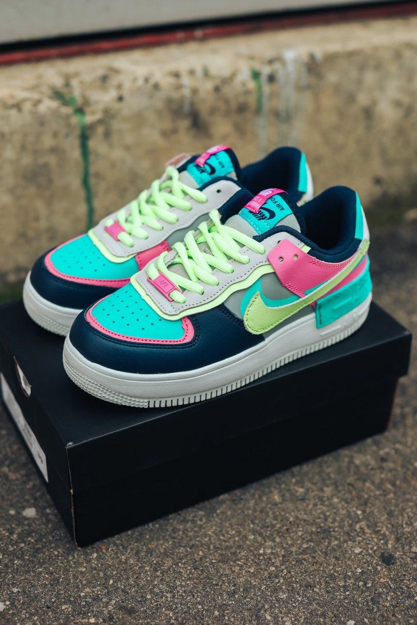 Nike Air Force 1 SHADOW Black Blue Pink Yellow