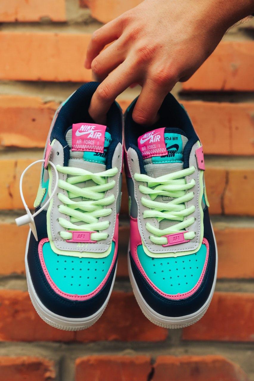 Nike Air Force 1 SHADOW Black Blue Pink Yellow