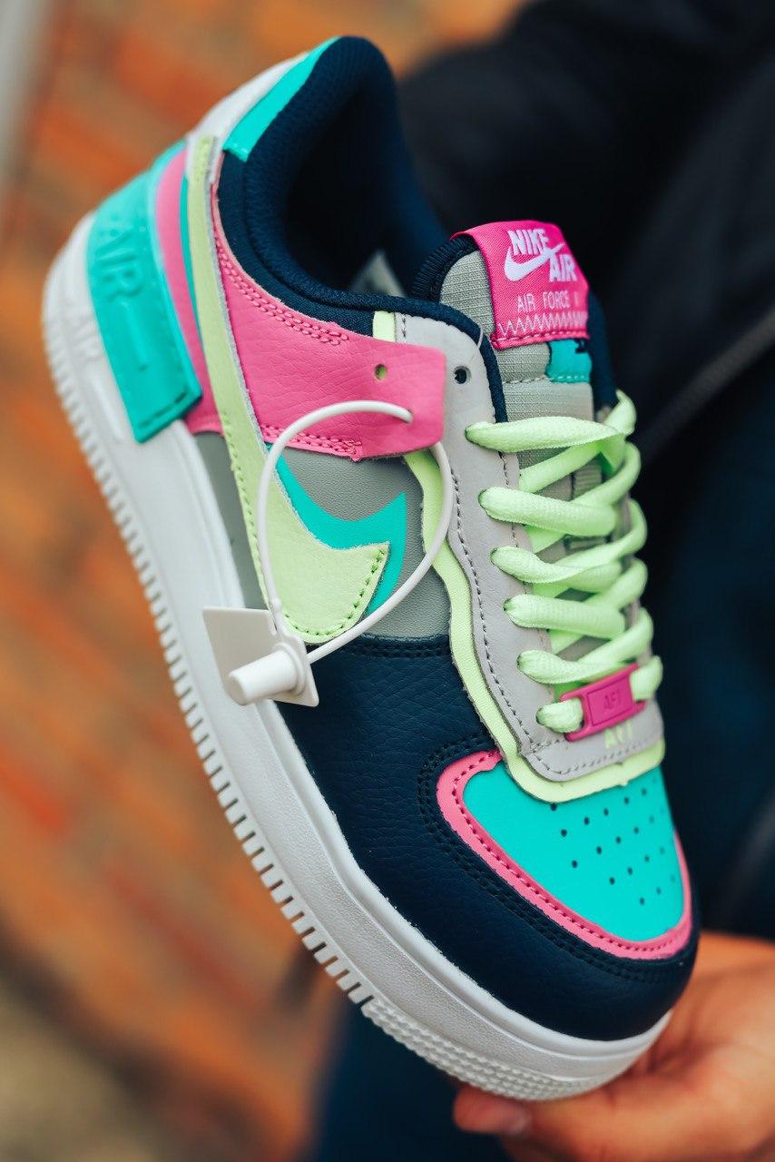 Nike Air Force 1 SHADOW Black Blue Pink Yellow